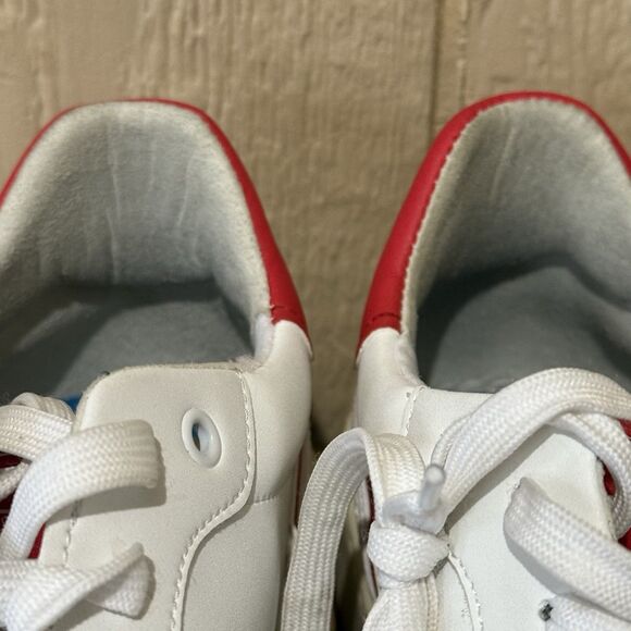 Løci Men's Red White Leather Low Top‎ Sneakers Size 47 US 13 LOCI - Picture 9 of 9